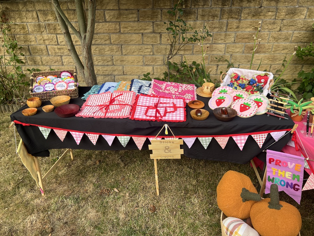Trying out our first market stall