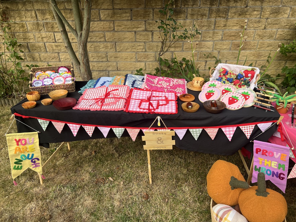 The trial Sticks and Giggles market display